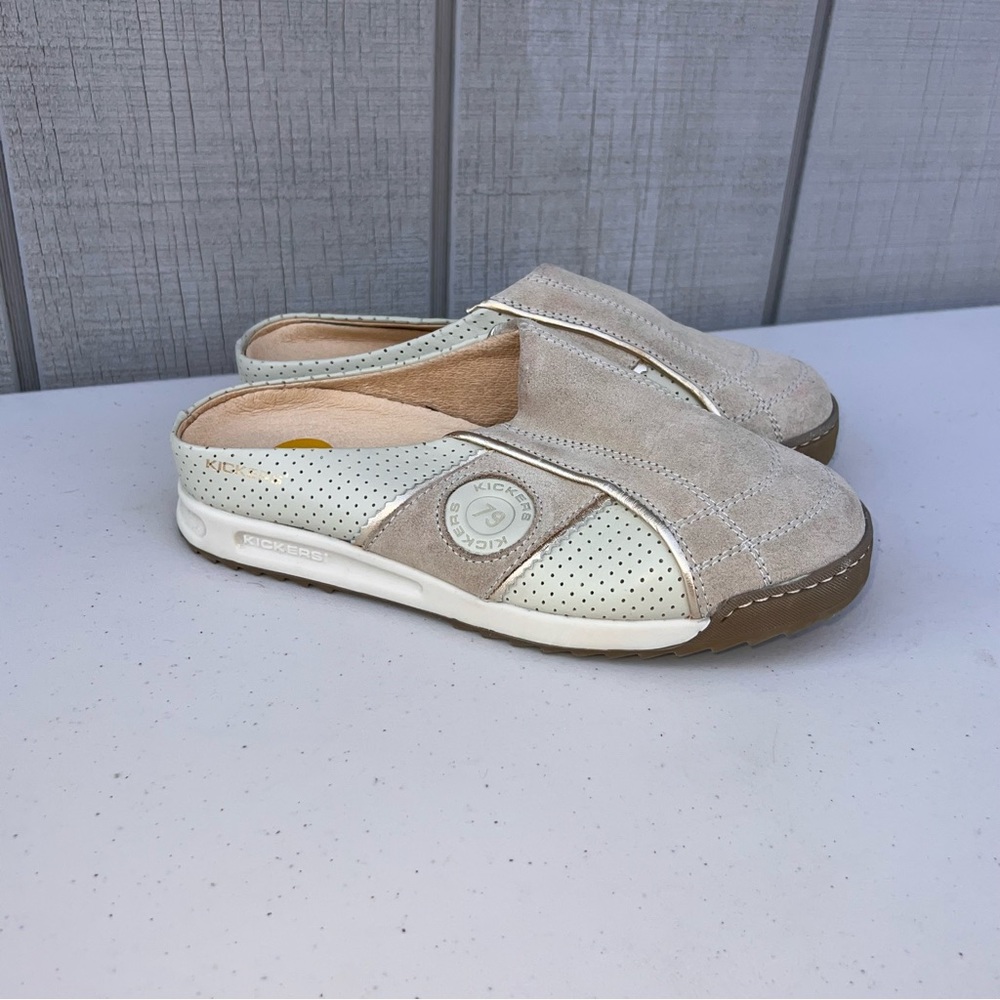 Kickers 79 Women’s Slip On Fashion Shoes Size 8 Mushroom Caramel Suede Leather